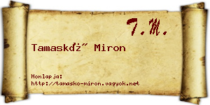 Tamaskó Miron névjegykártya
